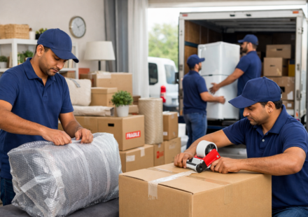 Professional packers and movers packing household goods in India